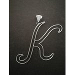 Kirjainkoru - hopeansävy K
