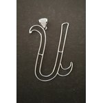 Kirjainkoru - hopeansävy U