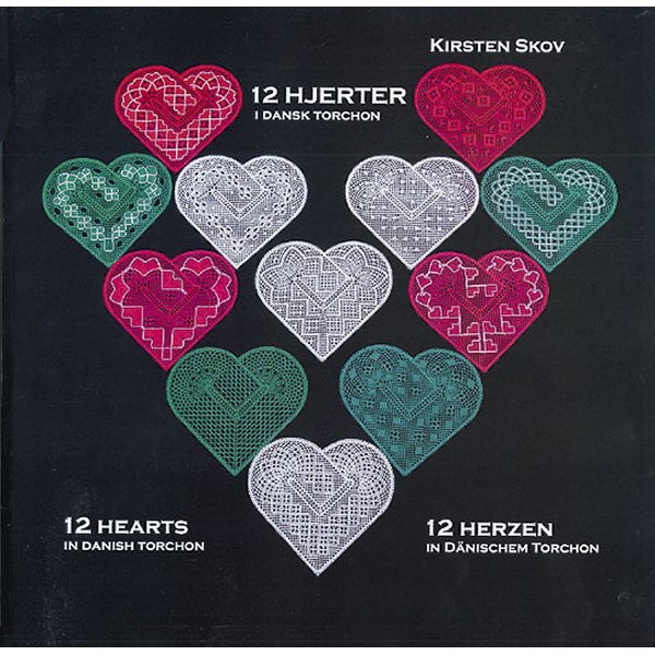 12 Hjerter i Dansk Torchon - Kirsten Skov
